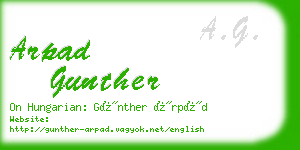 arpad gunther business card